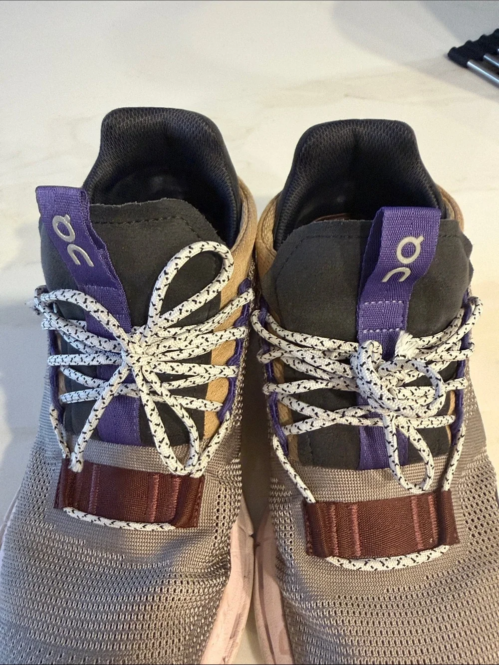 On Running Women's Knit Sneakers in Gray, Pink & Purple Accents